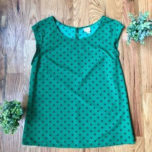Green Short Sleeve Blouse